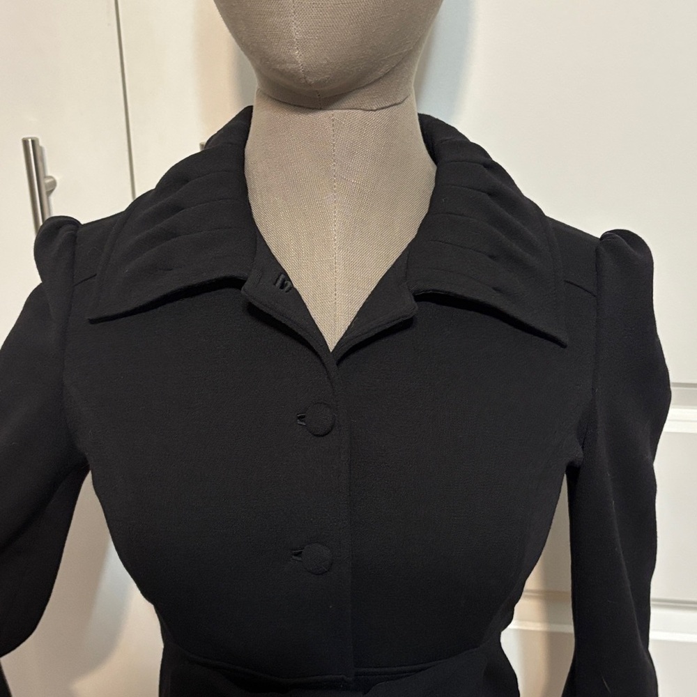 Vintage Diane Von Furstenberg Black “Gwennie” Fitted Bow Accent Blazer